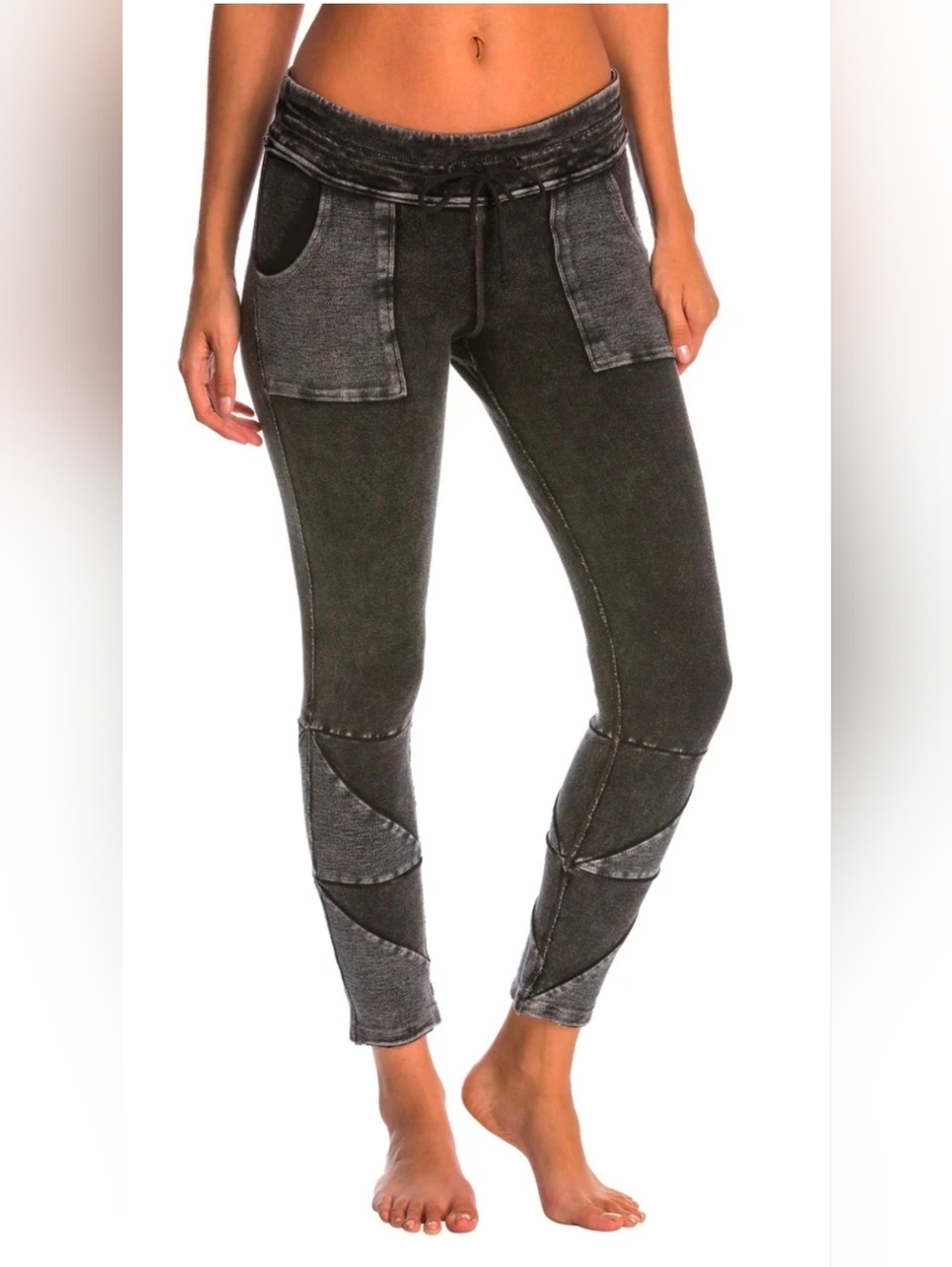 Free People FP Movement Kyoto Pocket Black Jogger Leggings Size SP